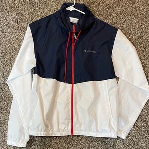 🖤Columbia Blue and White Jacket with Red Accent